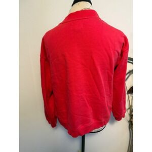 Pact Red V Neck Sweatshirt Women Medium Organic Cotton Recycled Polyester